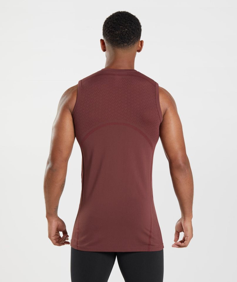 Men's Gymshark 315 Seamless Tanks Brown | NZ 8YDQJG